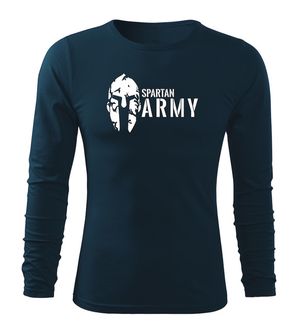 DRAGOWA Fit-T tricou cu mânecă lungă spartan army, albastru închis160g/m2