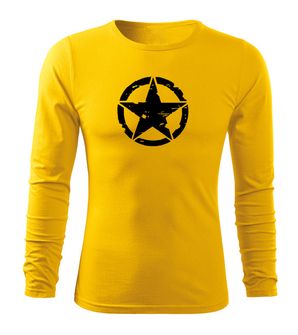 DRAGOWA Fit-T tricou cu mânecă lungă star, galben 160g/m2