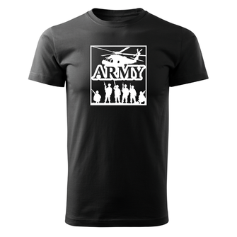 DRAGOWA tricou army, negru 160g/m2