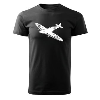 DRAGOWA tricou avion, negru 160g/m2