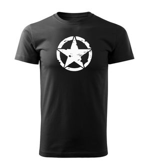 DRAGOWA tricou star, negru 160g/m2