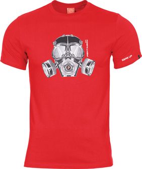 Pentagon tričko Gas Mask, roșu