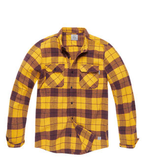 Vintage Industries Sem, cămașă de flanelă, carouri galbene