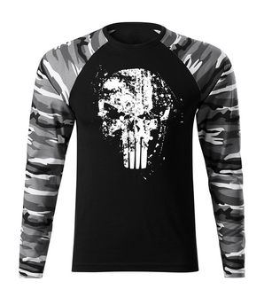 DRAGOWA Fit-T tricou cu mânecă lungă Frank The Punisher, metro 160g/m2