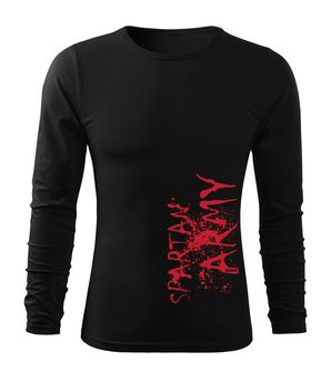 DRAGOWA Fit-T tricou cu mânecă lungă RedWar, negru 160g/m2