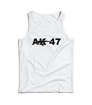 DRAGOWA maieu pentru bărbati AK-47, alb 160g/m2