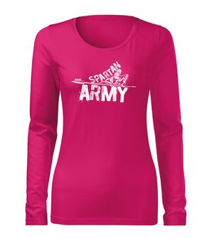 DRAGOWA Slim tricou de damă cu mânecă lungă Nabis, roz 160g/m2