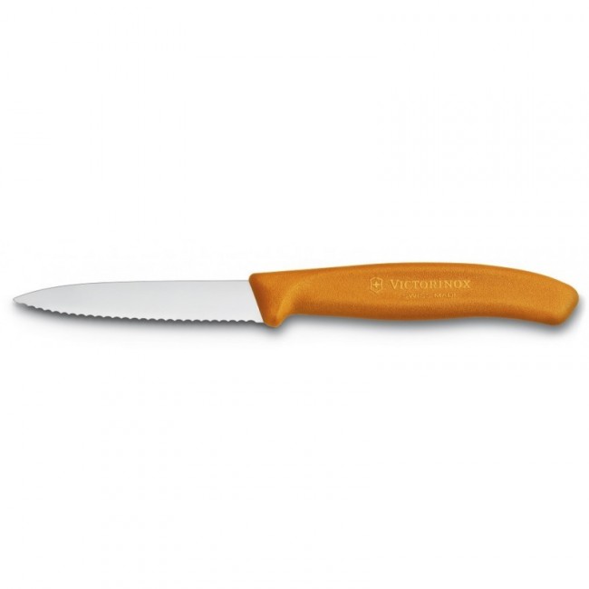 Victorinox cuțit de bucătărie universal 19cm zimțat portocaliu