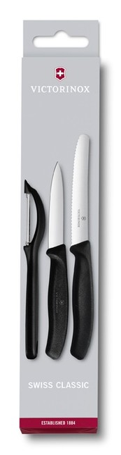 Victorinox set 2 cuțite și curățător de cartofi, negru