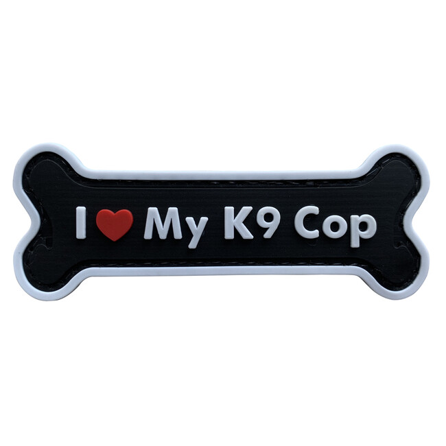 Petic WARAGOD I love my K9 Cop PVC negru