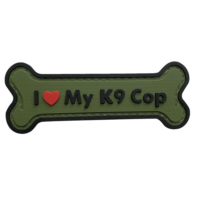 Petic WARAGOD I love my K9 Cop PVC verde