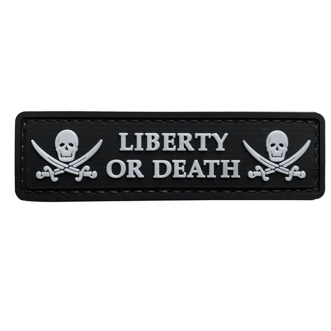 Petic WARAGOD Liberty or Death PVC negru alb